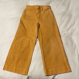 Madewell yellow wide leg jeans